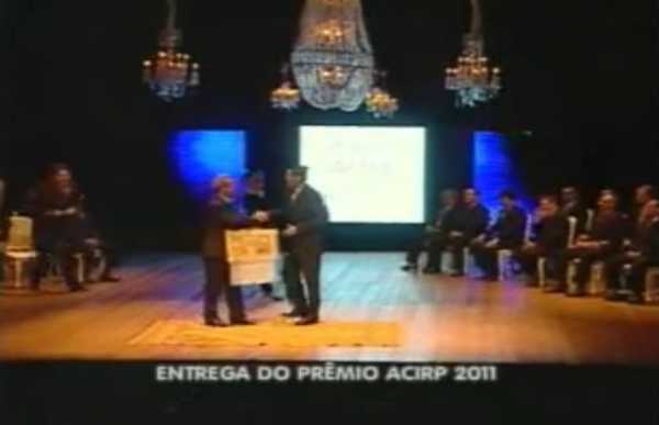 Matéria do Balanço Geral sobre a entrega do prêmio ACIRP...